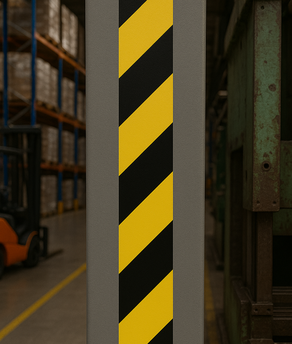 Markierungsband | Gelb/Schwarz Linksweisend | Retro Reflektierend | Gelb/Schwarz | 50 mm | Dinoflex