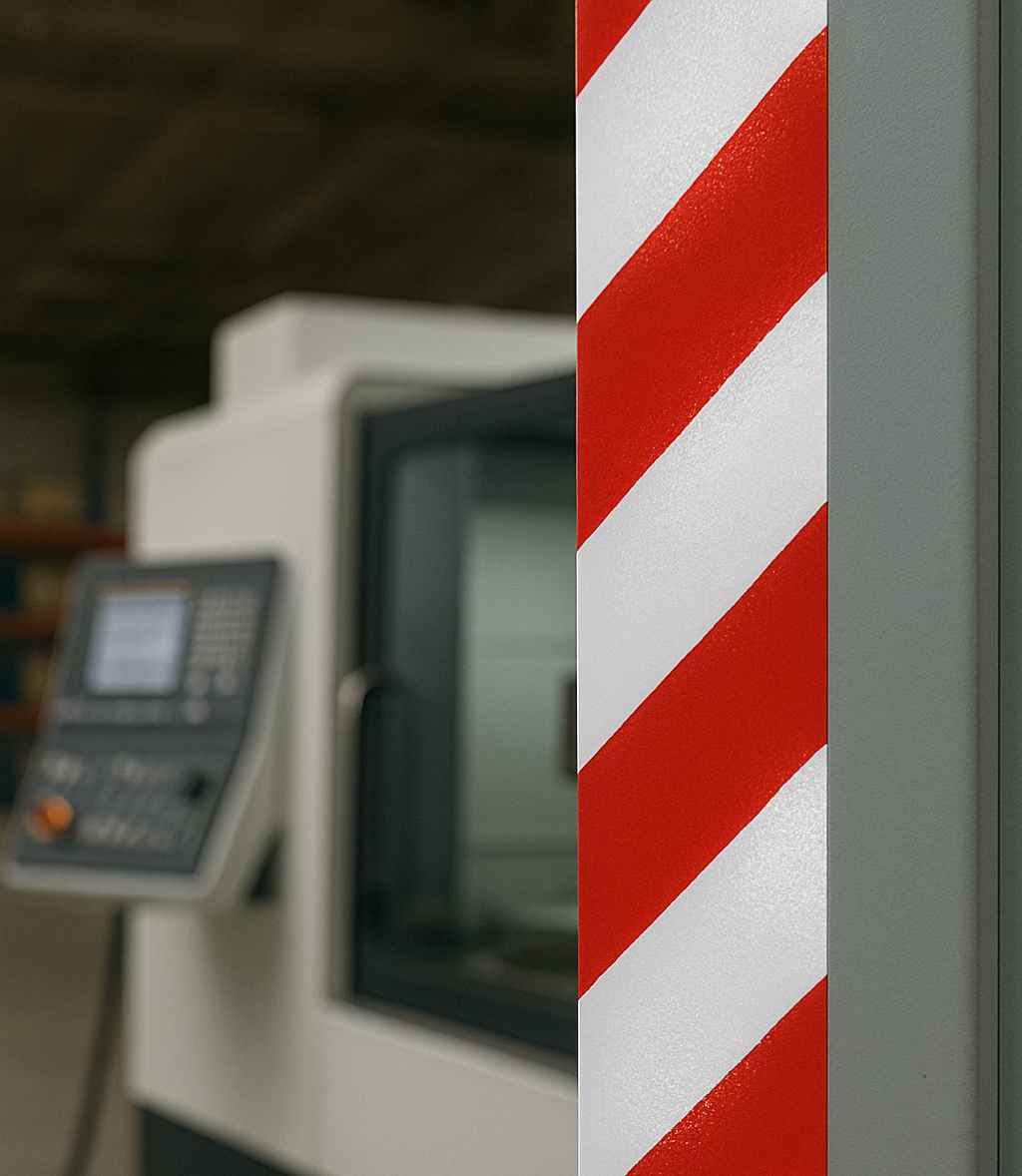 Markierungsband | Rot/Weiß Linksweisend | Retro Reflektierend | Rot/Weiß | 22,5 Meter | Dinoflex