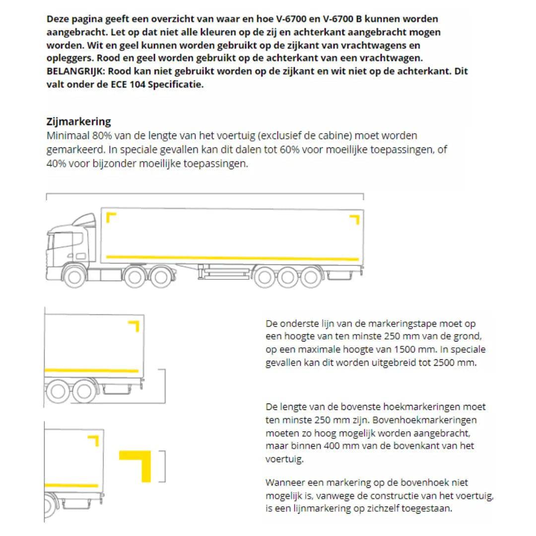 Avery Dennison Contourmarkering Wit vaste opbouw per meter - Reflexfolie