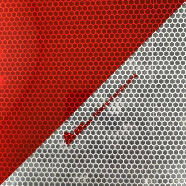 Reflektierende Folie V-8000 Chevron Rot/Weiß Linksweisend - Dinoflex