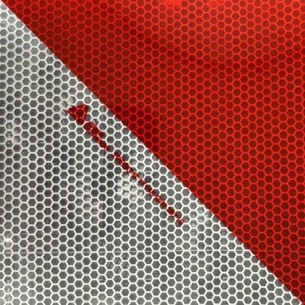 Reflektierende Folie V-8000 Chevron Rot/Weiß Rechtsweisend - Dinoflex