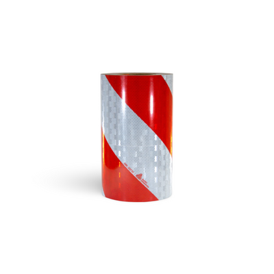 Industriemarkierung Rot/Weiß linksweisend 282 mm - Reflexmarkierung