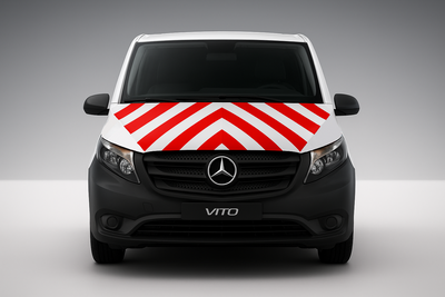 Motorhaube Mercedes Vito 2018 Chevron Rot/Weiß Klasse 2 - Reflexmarkierung